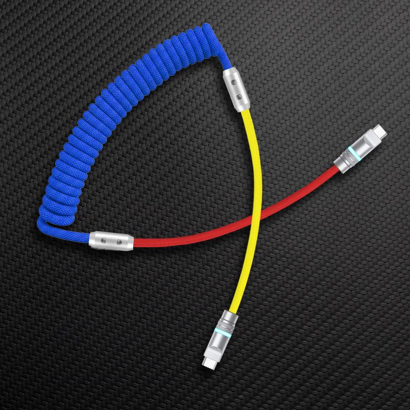 "Curly Chubby" 240W Coiled Braid Neon Fast Charging Cable - Image 8