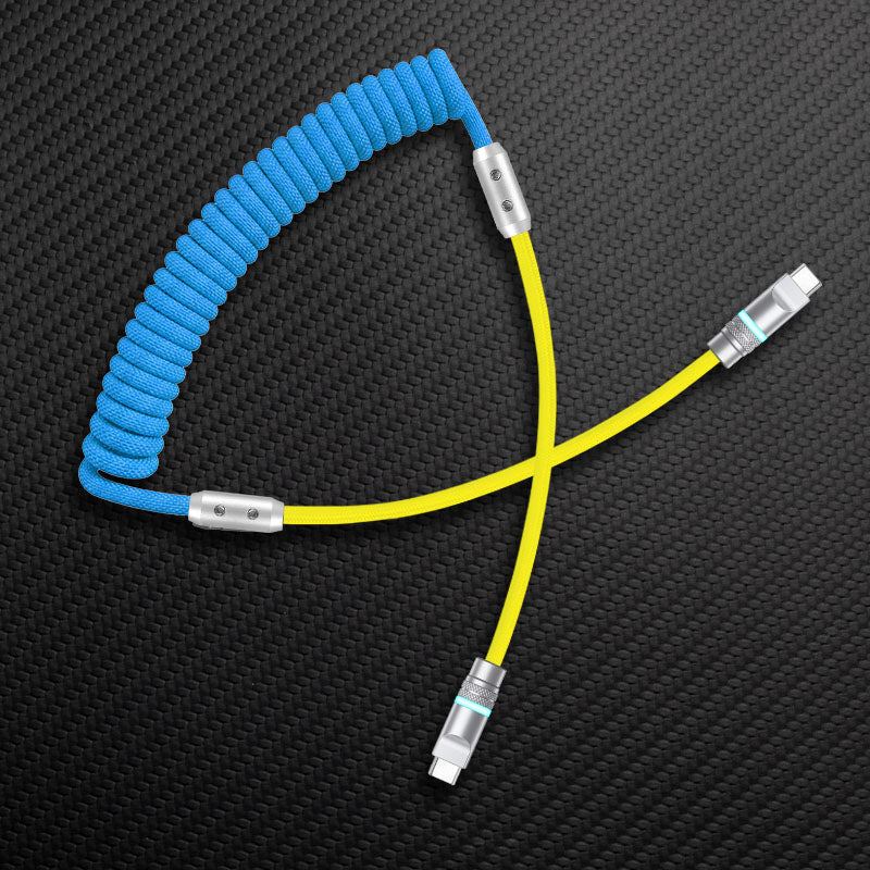 "Curly Chubby" 240W Coiled Braid Neon Fast Charging Cable - Image 9