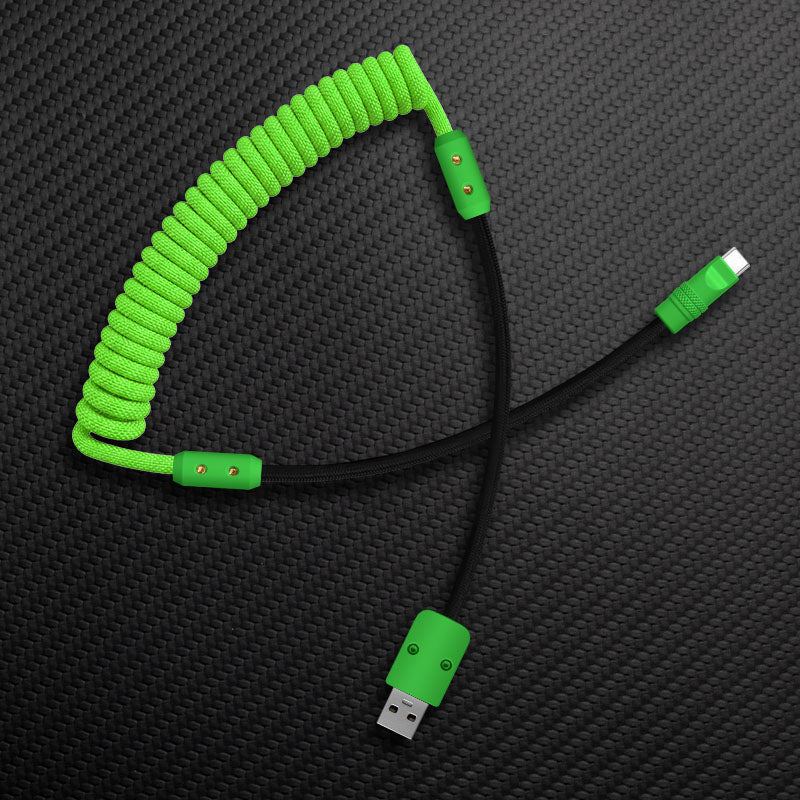 "Curly Chubby" Coiled Braid Colorblock Fast Charging Cable - Image 20