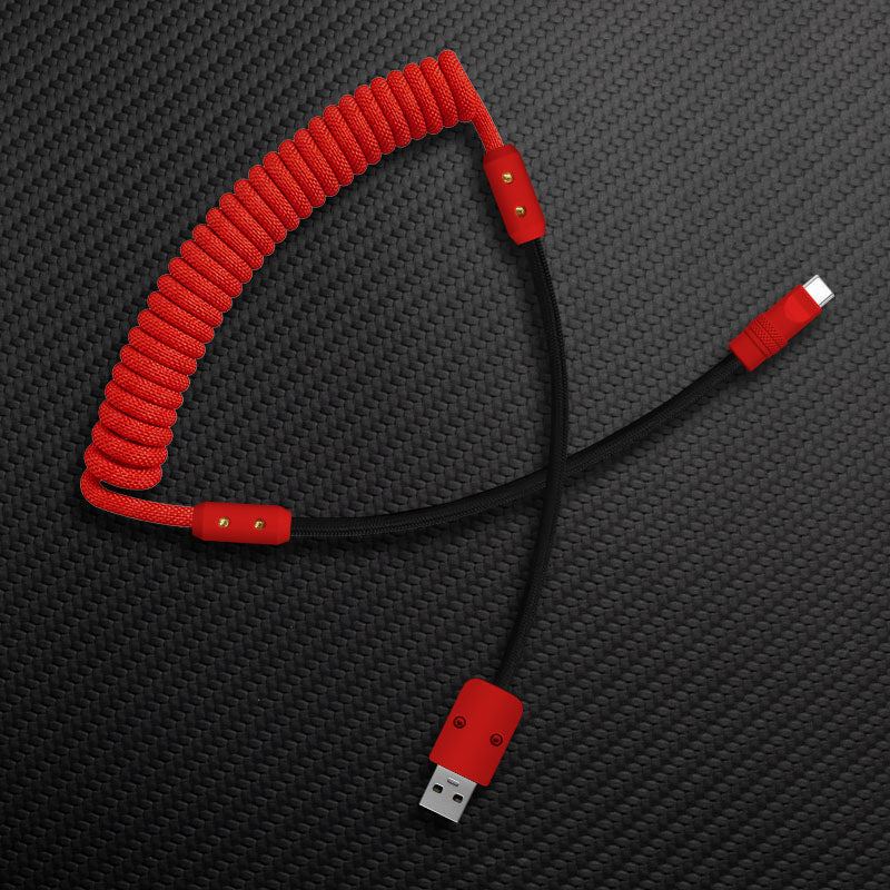 "Curly Chubby" Coiled Braid Colorblock Fast Charging Cable - Image 21
