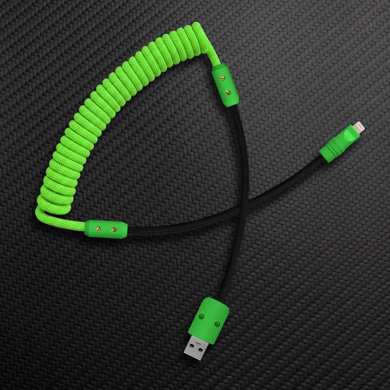 "Curly Chubby" Coiled Braid Colorblock Fast Charging Cable - Image 28