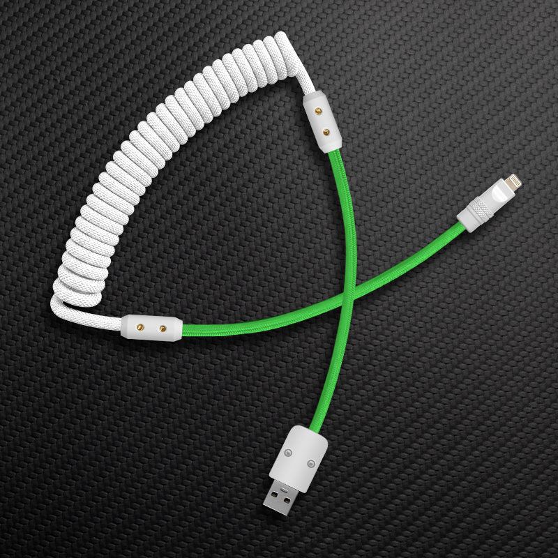 "Curly Chubby" Coiled Braid Colorblock Fast Charging Cable - Image 30