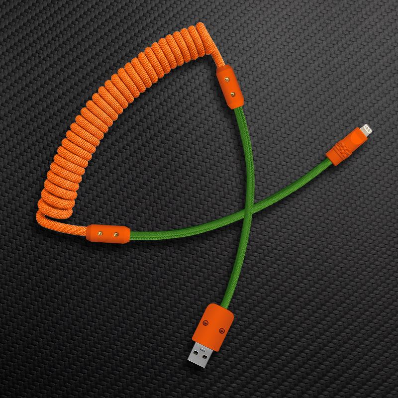 "Curly Chubby" Coiled Braid Colorblock Fast Charging Cable - Image 32