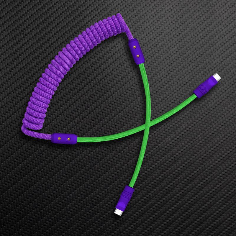 "Curly Chubby" Coiled Braid Colorblock Fast Charging Cable - Image 37