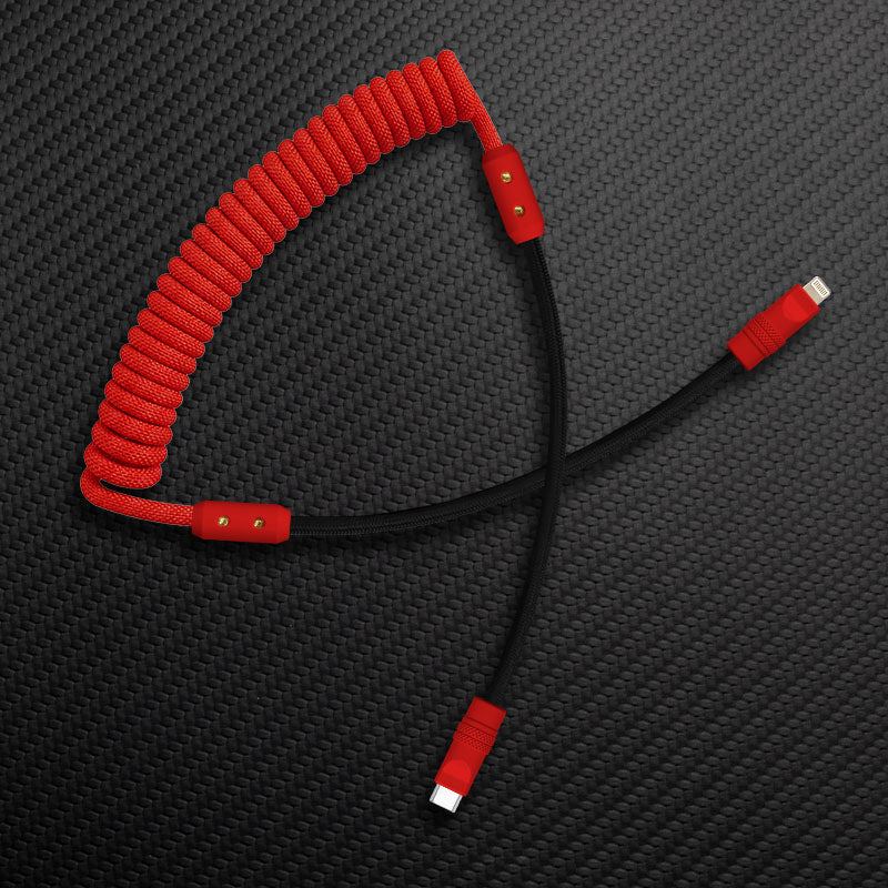 "Curly Chubby" Coiled Braid Colorblock Fast Charging Cable - Image 38