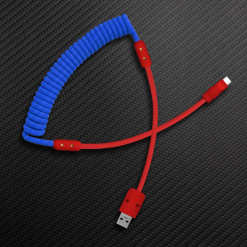 "Curly Chubby" Coiled Braid Colorblock Fast Charging Cable - Image 39