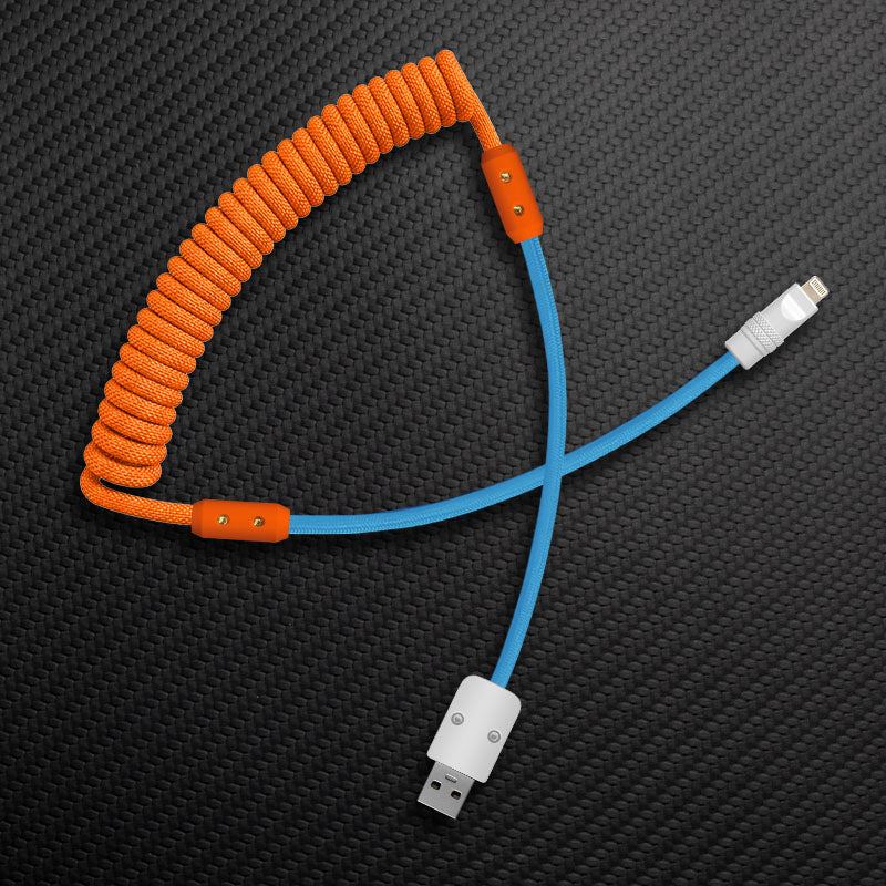"Curly Chubby" Coiled Braid Colorblock Fast Charging Cable - Image 41