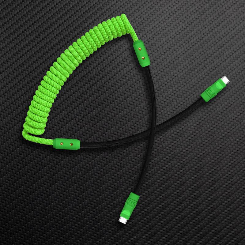 "Curly Chubby" Coiled Braid Colorblock Fast Charging Cable - Image 6