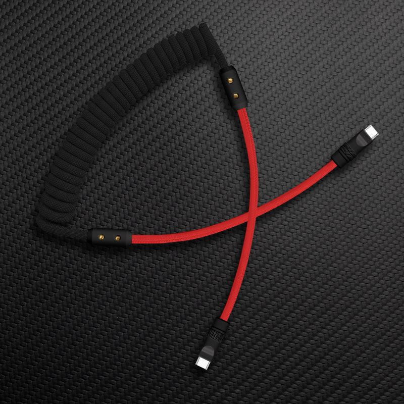 "Curly Chubby" Coiled Braid Colorblock Fast Charging Cable - Image 7