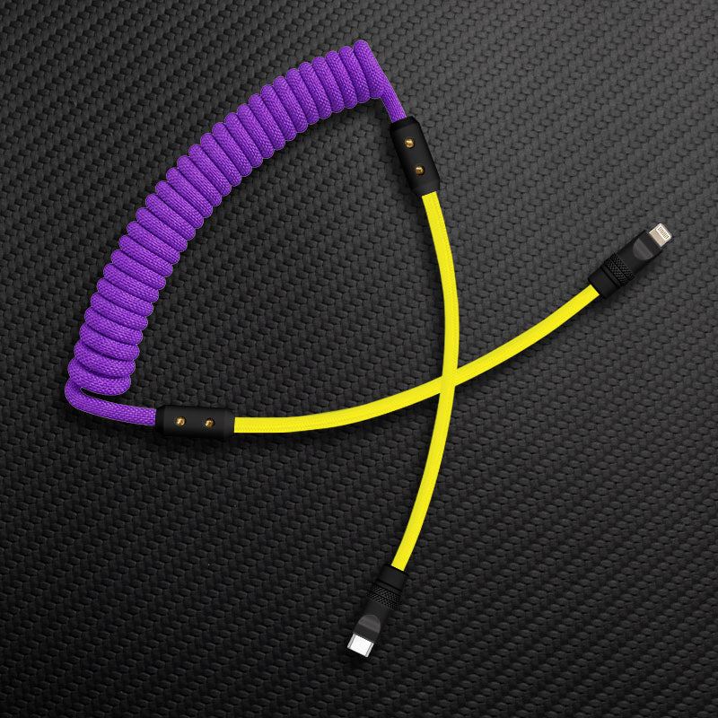 "Curly Chubby" Coiled Braided Fast Charging Cable #B66 - Image 58