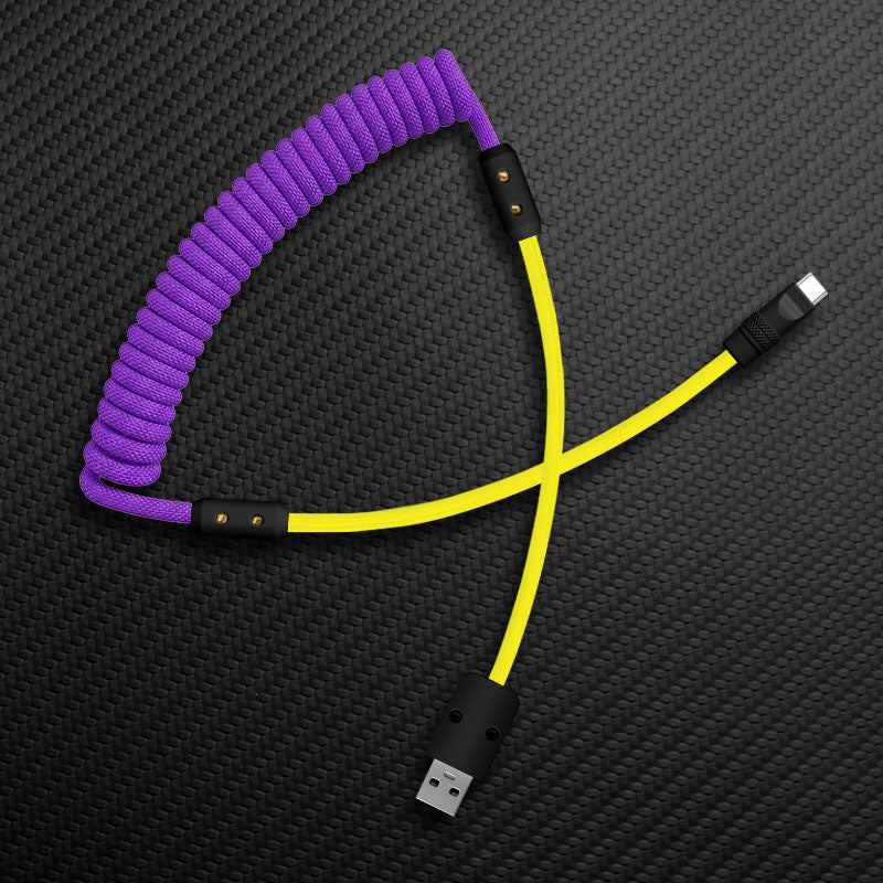 "Curly Chubby" Coiled Braided Fast Charging Cable #B66 - Image 66