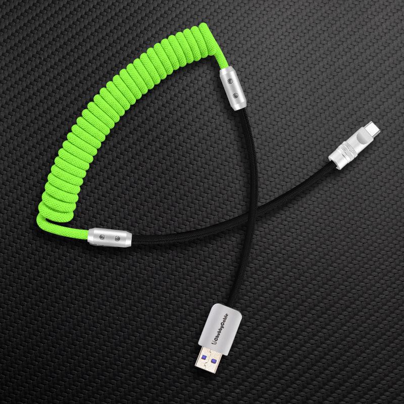 "Curly Chubby" 240W Coiled Braided Colorblock Fast Charging Cable - Image 10