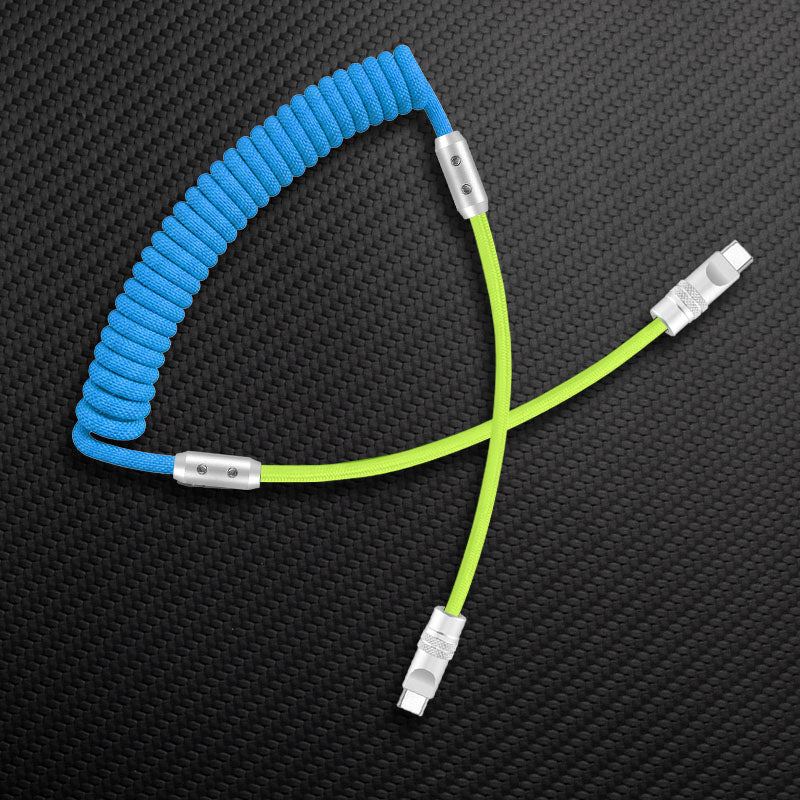 "Curly Chubby" 240W Coiled Braided Colorblock Fast Charging Cable - Image 100