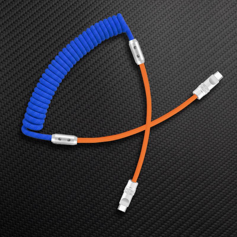 "Curly Chubby" 240W Coiled Braided Colorblock Fast Charging Cable - Image 101
