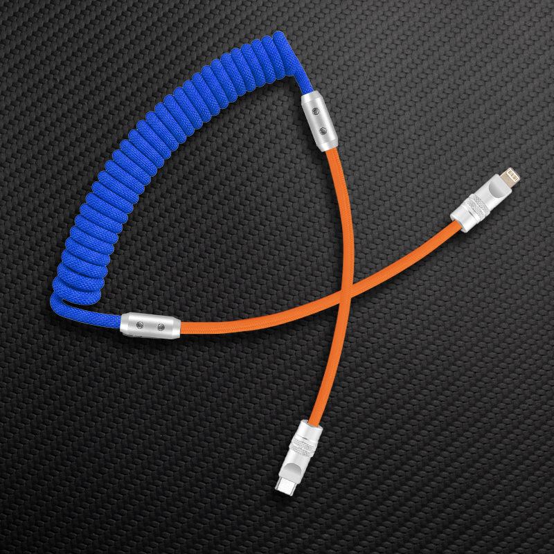 "Curly Chubby" 240W Coiled Braided Colorblock Fast Charging Cable - Image 103