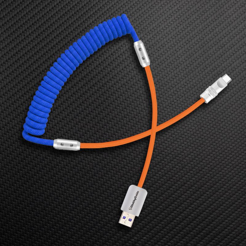 "Curly Chubby" 240W Coiled Braided Colorblock Fast Charging Cable - Image 104