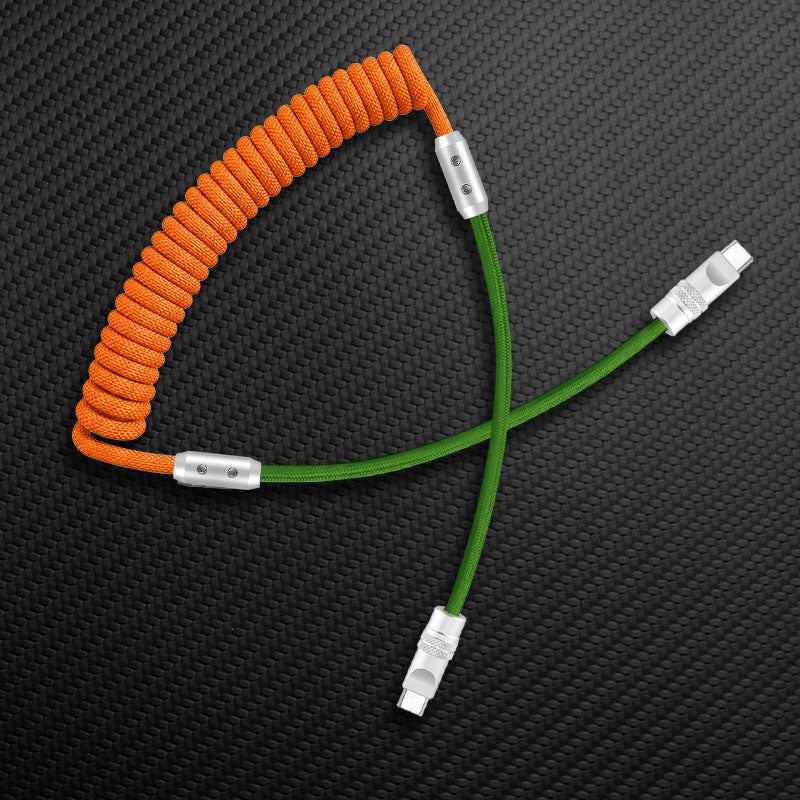 "Curly Chubby" 240W Coiled Braided Colorblock Fast Charging Cable - Image 13