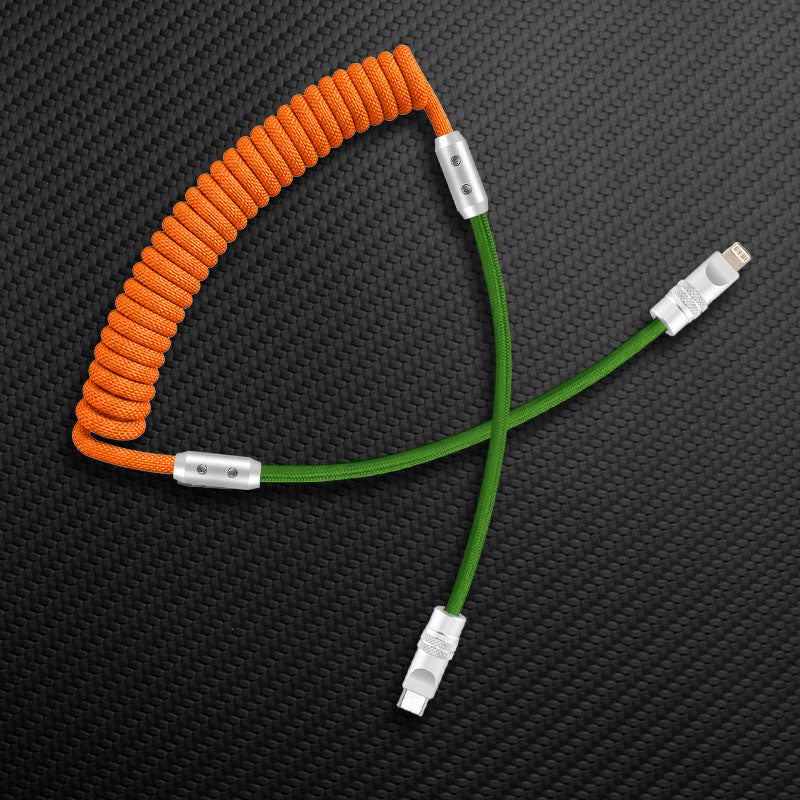 "Curly Chubby" 240W Coiled Braided Colorblock Fast Charging Cable - Image 16