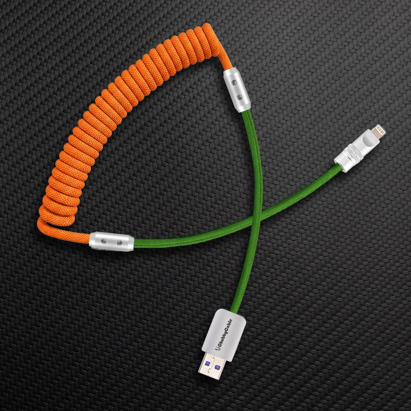 "Curly Chubby" 240W Coiled Braided Colorblock Fast Charging Cable - Image 23