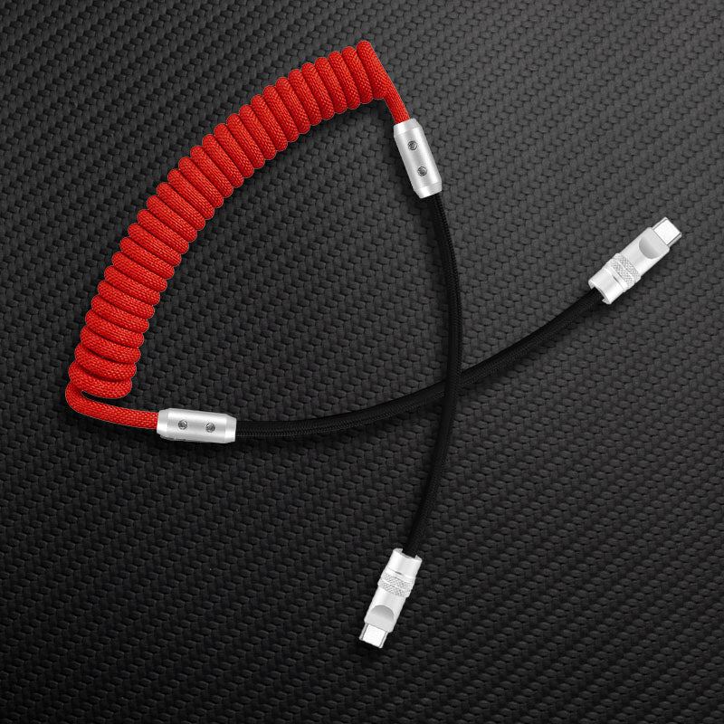 "Curly Chubby" 240W Coiled Braided Colorblock Fast Charging Cable - Image 27