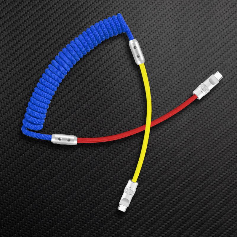 "Curly Chubby" 240W Coiled Braided Colorblock Fast Charging Cable - Image 28