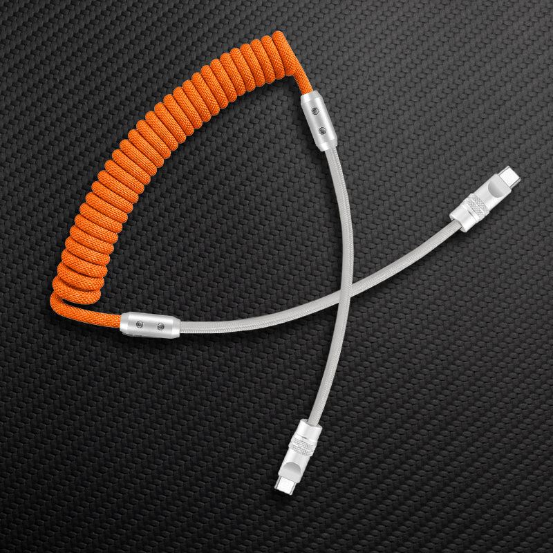 "Curly Chubby" 240W Coiled Braided Colorblock Fast Charging Cable - Image 30