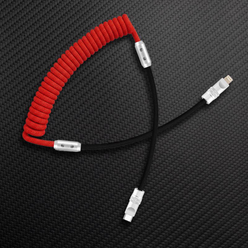 "Curly Chubby" 240W Coiled Braided Colorblock Fast Charging Cable - Image 32