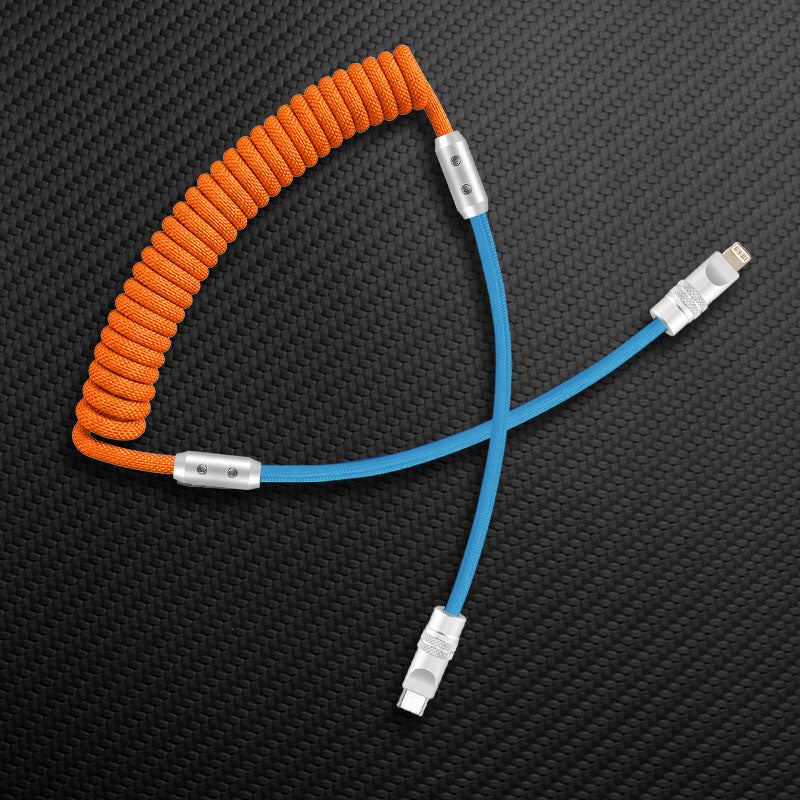 "Curly Chubby" 240W Coiled Braided Colorblock Fast Charging Cable - Image 34
