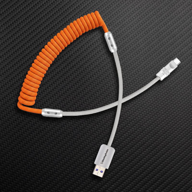 "Curly Chubby" 240W Coiled Braided Colorblock Fast Charging Cable - Image 38