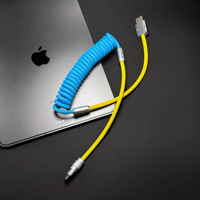 "Curly Chubby" 240W Coiled Braided Colorblock Fast Charging Cable - Image 4