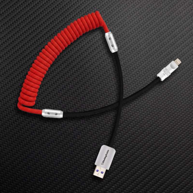 "Curly Chubby" 240W Coiled Braided Colorblock Fast Charging Cable - Image 40