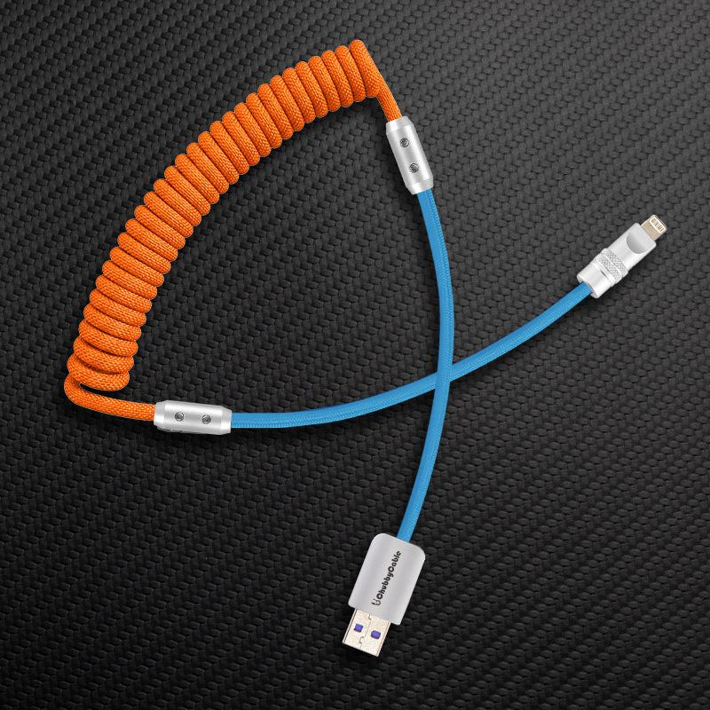 "Curly Chubby" 240W Coiled Braided Colorblock Fast Charging Cable - Image 42