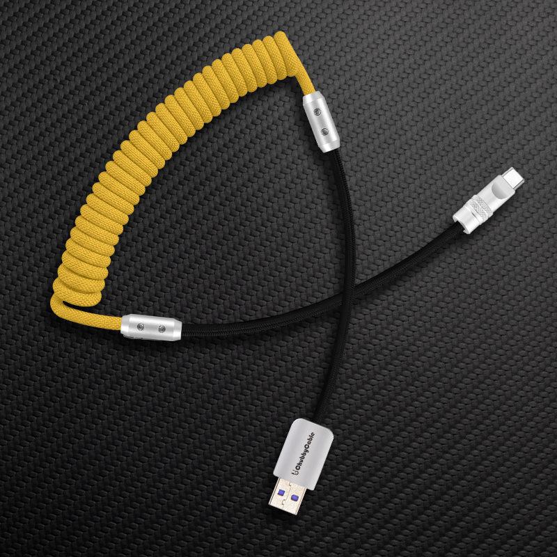 "Curly Chubby" 240W Coiled Braided Colorblock Fast Charging Cable - Image 45