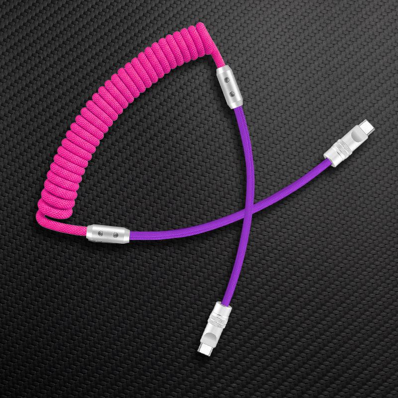 "Curly Chubby" 240W Coiled Braided Colorblock Fast Charging Cable - Image 47
