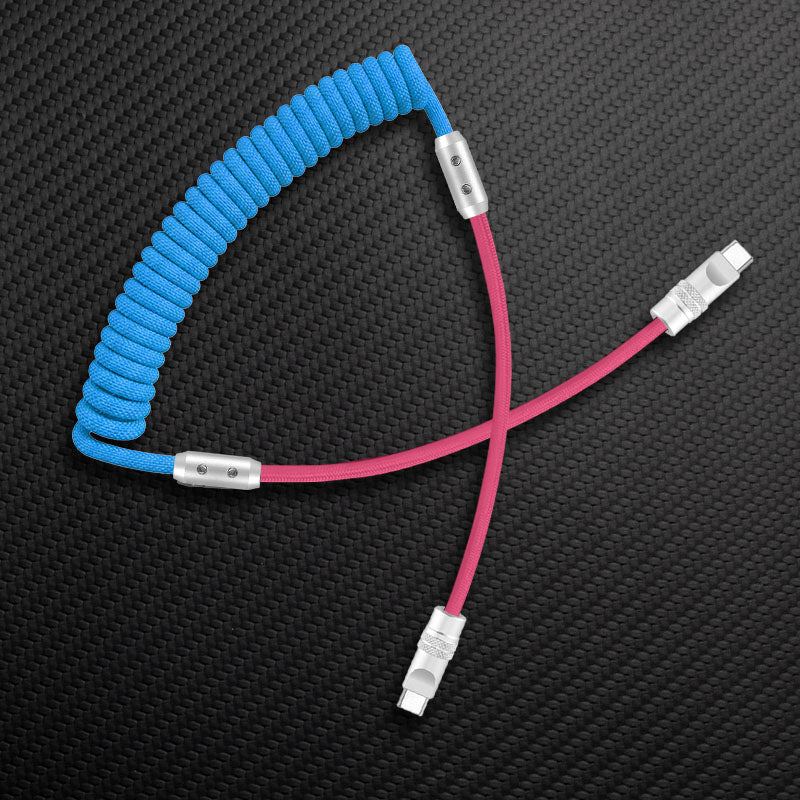 "Curly Chubby" 240W Coiled Braided Colorblock Fast Charging Cable - Image 48