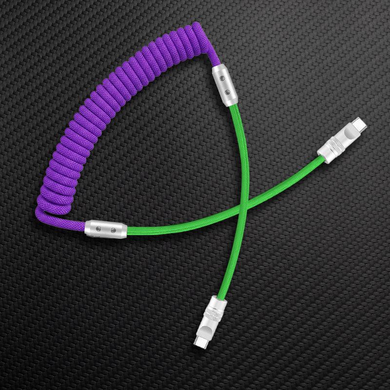 "Curly Chubby" 240W Coiled Braided Colorblock Fast Charging Cable - Image 49