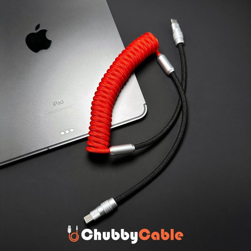 "Curly Chubby" 240W Coiled Braided Colorblock Fast Charging Cable - Image 5