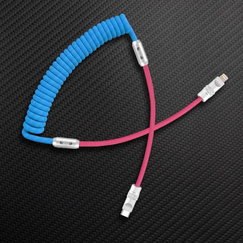 "Curly Chubby" 240W Coiled Braided Colorblock Fast Charging Cable - Image 53