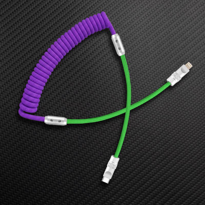 "Curly Chubby" 240W Coiled Braided Colorblock Fast Charging Cable - Image 54