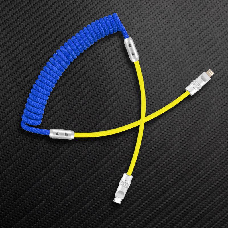 "Curly Chubby" 240W Coiled Braided Colorblock Fast Charging Cable - Image 55