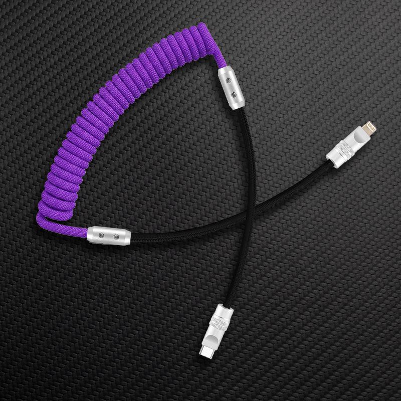 "Curly Chubby" 240W Coiled Braided Colorblock Fast Charging Cable - Image 56