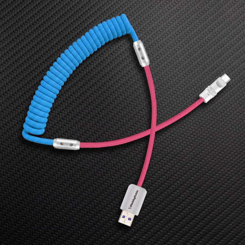 "Curly Chubby" 240W Coiled Braided Colorblock Fast Charging Cable - Image 58