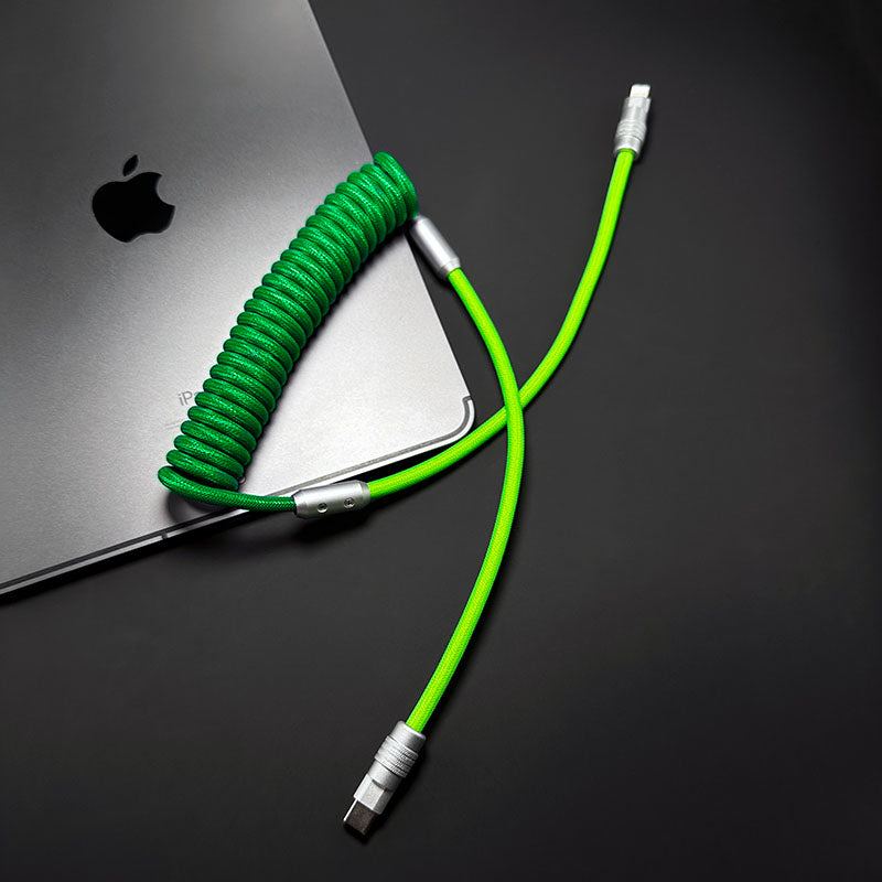 "Curly Chubby" 240W Coiled Braided Colorblock Fast Charging Cable - Image 6