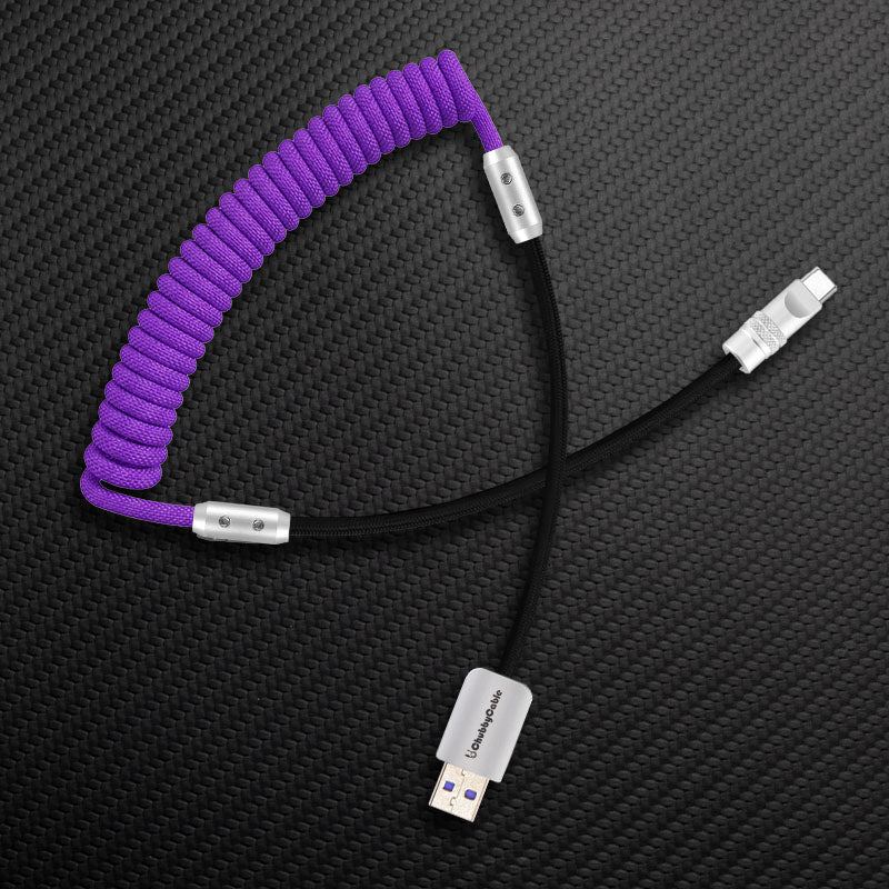 "Curly Chubby" 240W Coiled Braided Colorblock Fast Charging Cable - Image 61