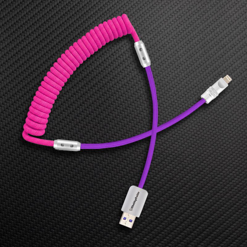 "Curly Chubby" 240W Coiled Braided Colorblock Fast Charging Cable - Image 62