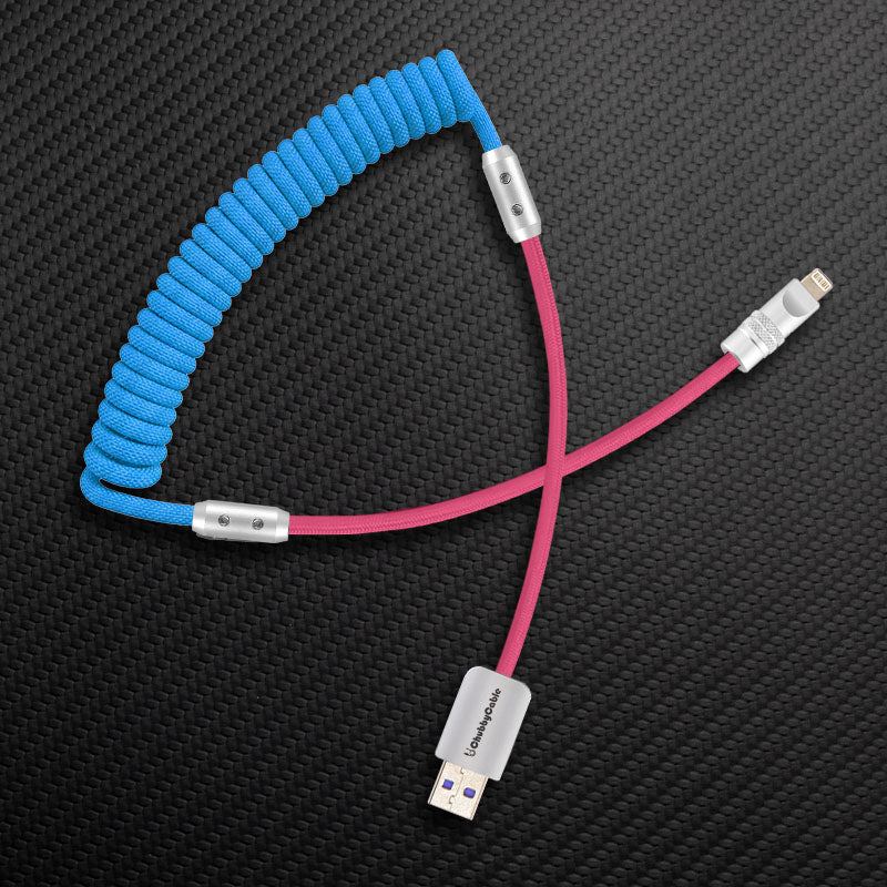 "Curly Chubby" 240W Coiled Braided Colorblock Fast Charging Cable - Image 63
