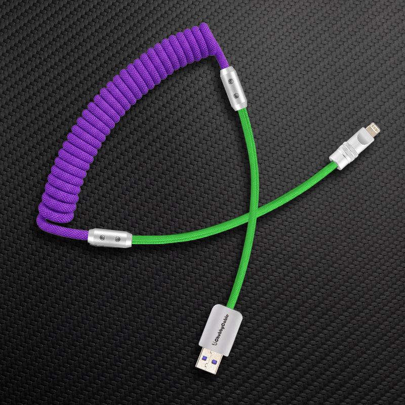 "Curly Chubby" 240W Coiled Braided Colorblock Fast Charging Cable - Image 64