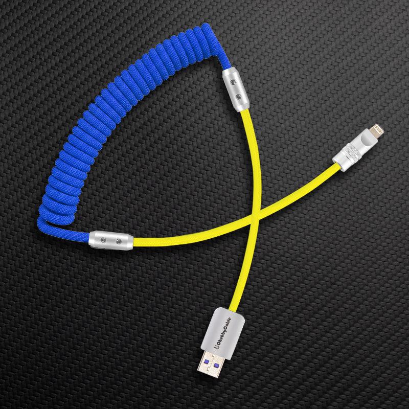 "Curly Chubby" 240W Coiled Braided Colorblock Fast Charging Cable - Image 65