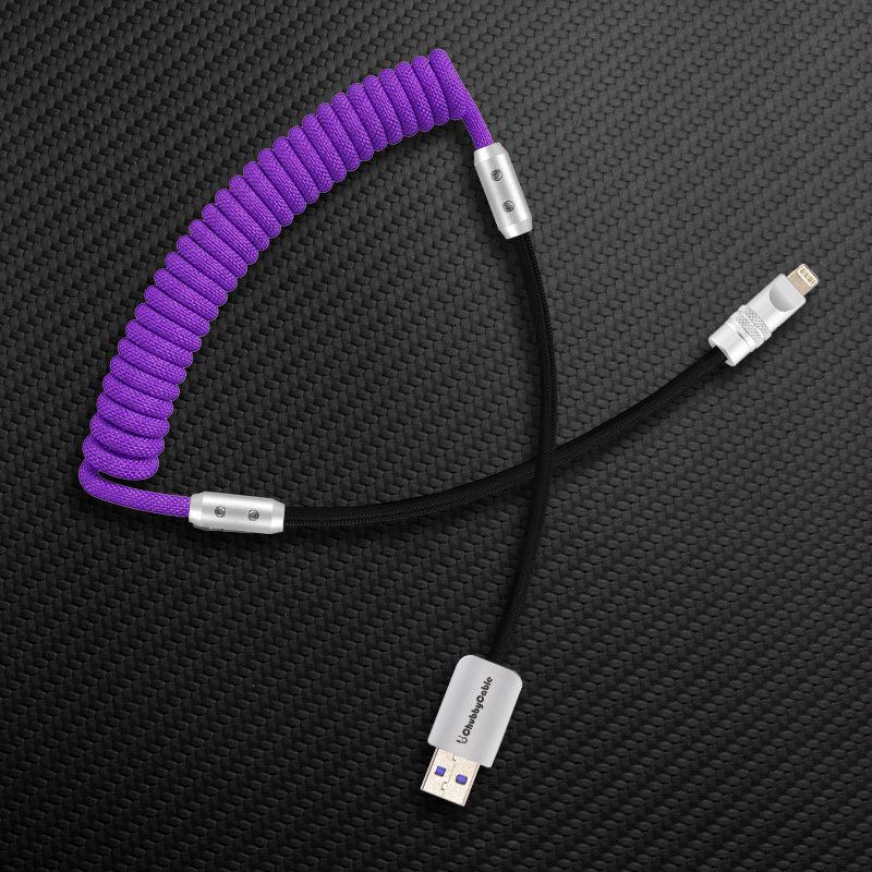 "Curly Chubby" 240W Coiled Braided Colorblock Fast Charging Cable - Image 66