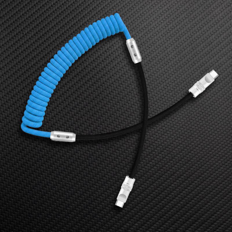 "Curly Chubby" 240W Coiled Braided Colorblock Fast Charging Cable - Image 69